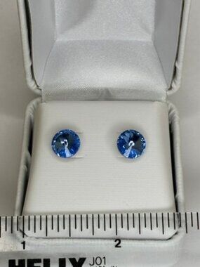 Swarovski Crystal Blue Stud Earrings